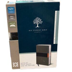 NIV Student Bible Compact Concrete/Fatigue Green Italian Duo-Tone Small Print La